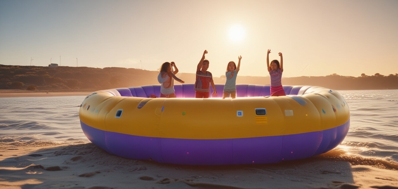 Kids enjoying inflatables safely