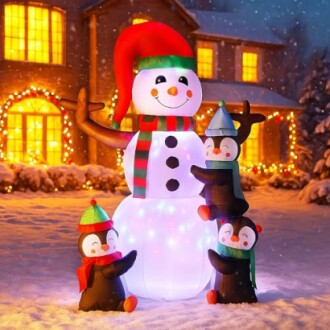 VIVOHOME Christmas Inflatable Snowman