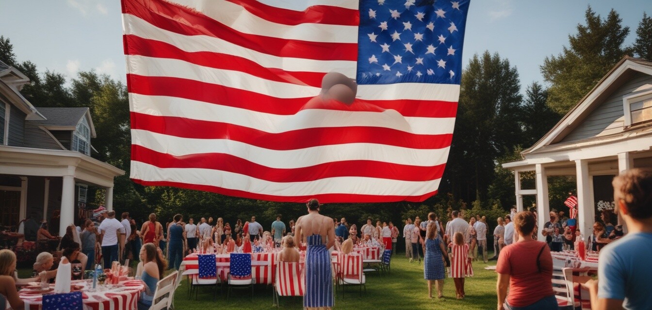 Fourth of July Inflatables Backyard Party Image