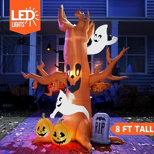 Inflatable Halloween tree with ghosts and pumpkins